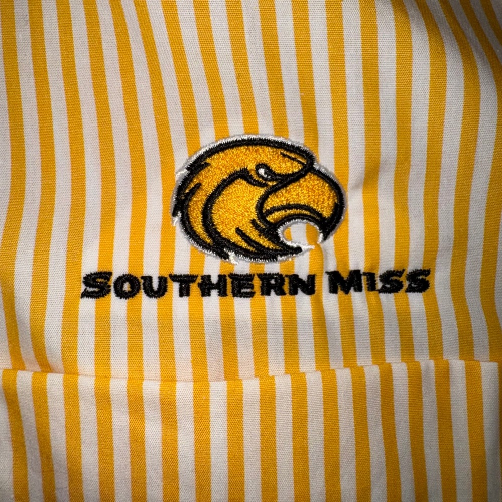 Mens Large Cutter & Buck Button Down Shirt Yellow New Southern Mississippi NWT - Picture 4 of 11